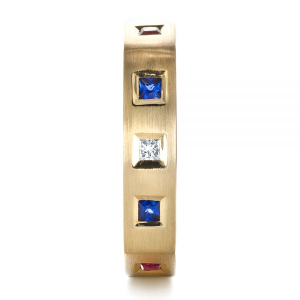 18k Yellow Gold Custom Men's Wedding Band - Side View - 1418