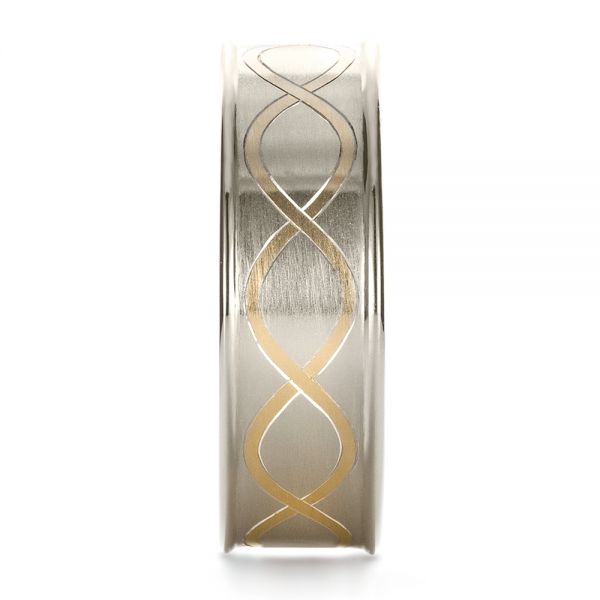 18K Gold And 18k Yellow Gold 18K Gold And 18k Yellow Gold Custom Men's Wedding Band - Side View - 1423