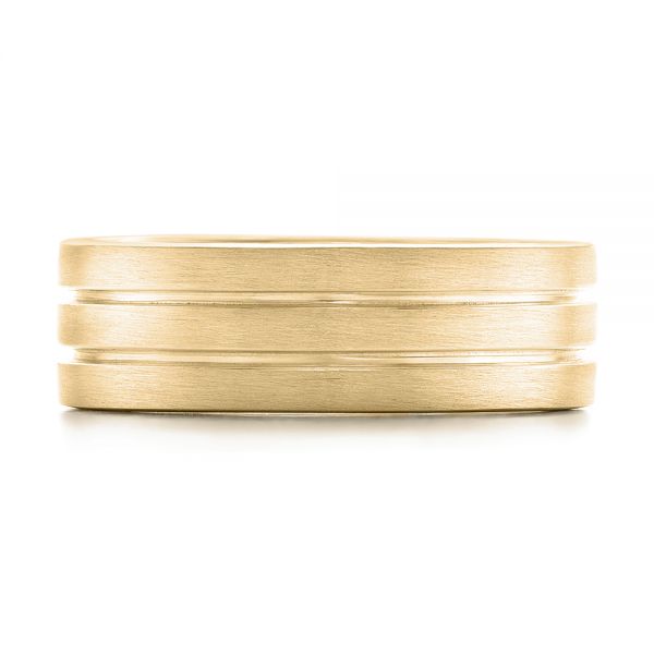 18k Yellow Gold 18k Yellow Gold Custom Men's Wedding Band - Top View -  102365