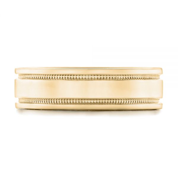 18k Yellow Gold 18k Yellow Gold Custom Men's Wedding Band - Top View - 102423
