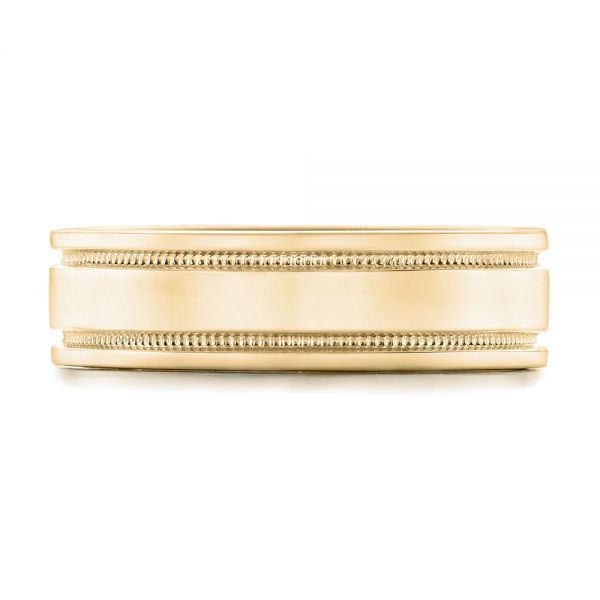 14k Yellow Gold 14k Yellow Gold Custom Men's Wedding Band - Top View -  102423