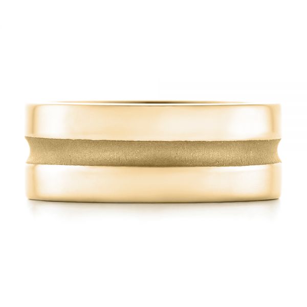 14k Yellow Gold 14k Yellow Gold Custom Men's Wedding Band - Top View -  102925