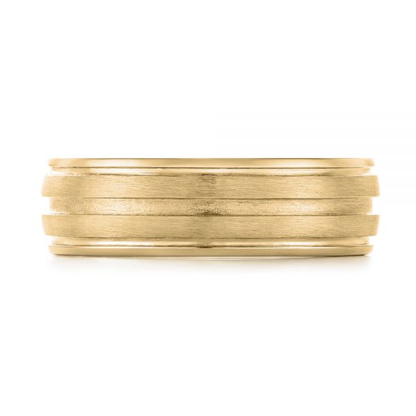 14k Yellow Gold 14k Yellow Gold Custom Men's Wedding Band - Top View -  103547