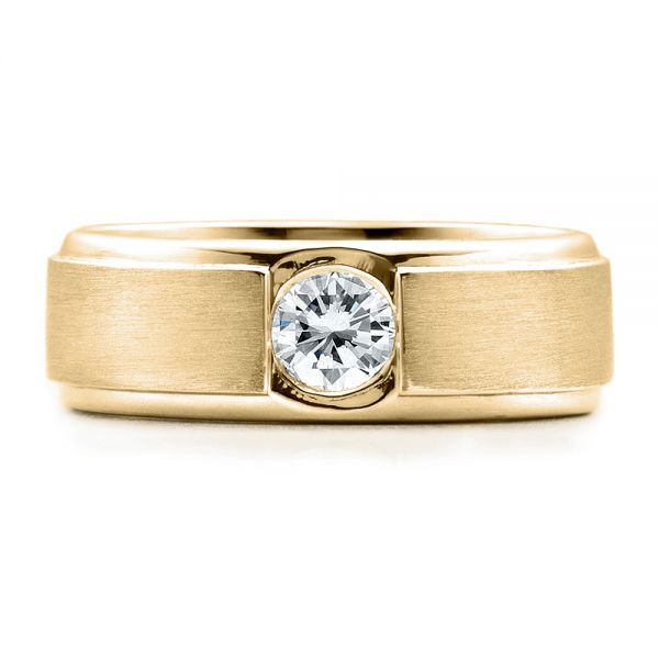 18k Yellow Gold 18k Yellow Gold Custom Men's Wedding Band - Top View - 1439