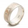 18k White Gold And 18K Gold Custom Men's Mokume Wedding Band