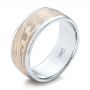 Custom Men's Mokume Wedding Band - Three-Quarter View -  101246 - Thumbnail