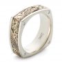 Custom Men's Mokume Wedding Band - Three-Quarter View -  102346 - Thumbnail