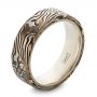 Custom Men's Mokume Wedding Band - Three-Quarter View -  102369 - Thumbnail