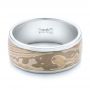 Custom Men's Mokume Wedding Band - Flat View -  101246 - Thumbnail