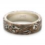 Custom Men's Mokume Wedding Band - Flat View -  102369 - Thumbnail