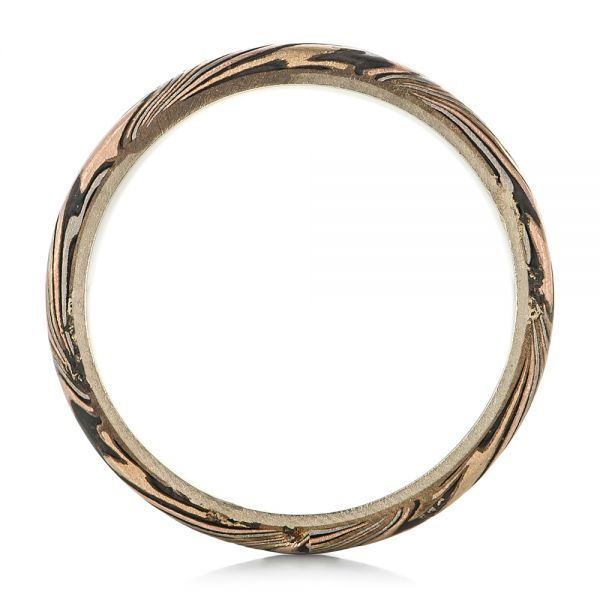 Custom Men's Mokume Wedding Band - Front View - 102369