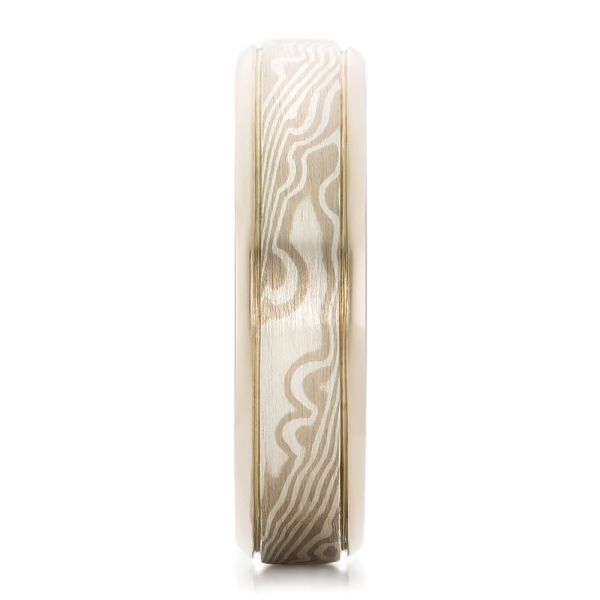 Custom Men's Mokume Wedding Band - Side View - 100844