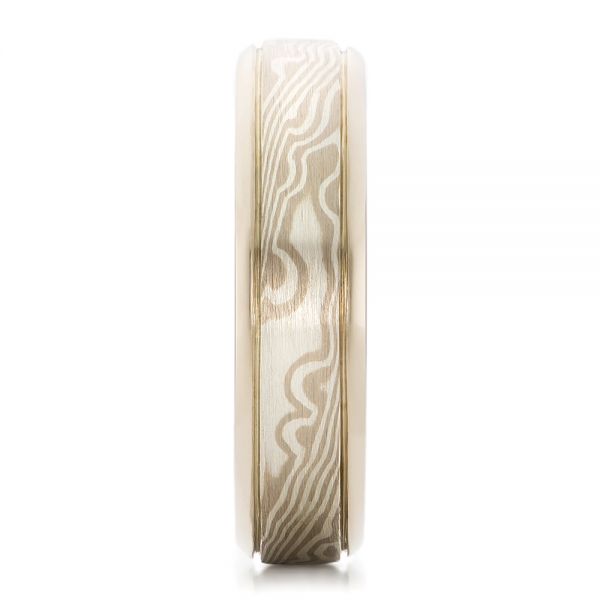 Custom Men's Mokume Wedding Band - Side View -  100844