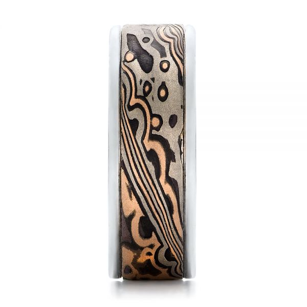 Custom Men's Mokume Wedding Band - Side View -  102114
