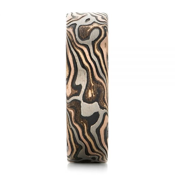 Custom Men's Mokume Wedding Band - Side View - 102369