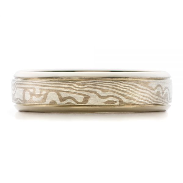 Custom Men's Mokume Wedding Band - Top View - 100844