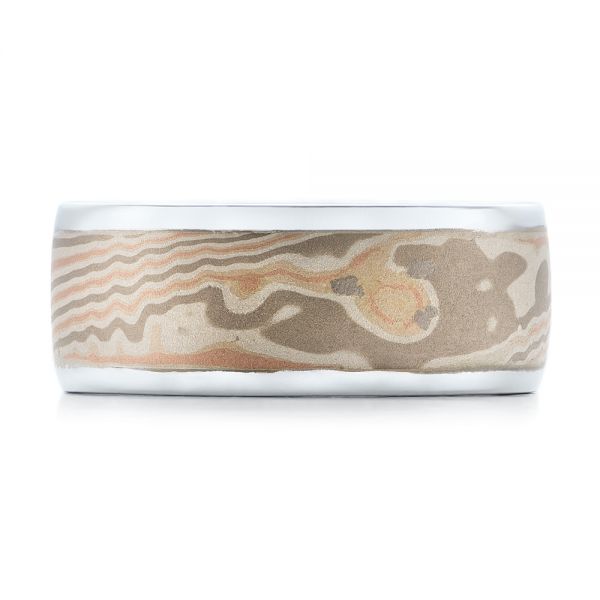 Custom Men's Mokume Wedding Band - Top View - 101246