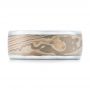 Custom Men's Mokume Wedding Band - Top View -  101246 - Thumbnail