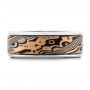 Custom Men's Mokume Wedding Band - Top View -  102114 - Thumbnail