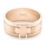 18k Rose Gold 18k Rose Gold Custom Men's Cross Band - Flat View -  101168 - Thumbnail