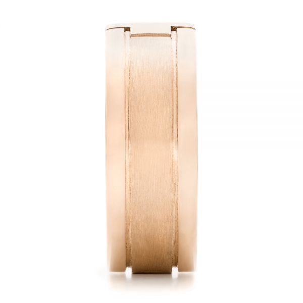 14k Rose Gold 14k Rose Gold Custom Men's Cross Band - Side View -  101168