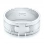 14k White Gold 14k White Gold Custom Men's Cross Band - Flat View -  101168 - Thumbnail