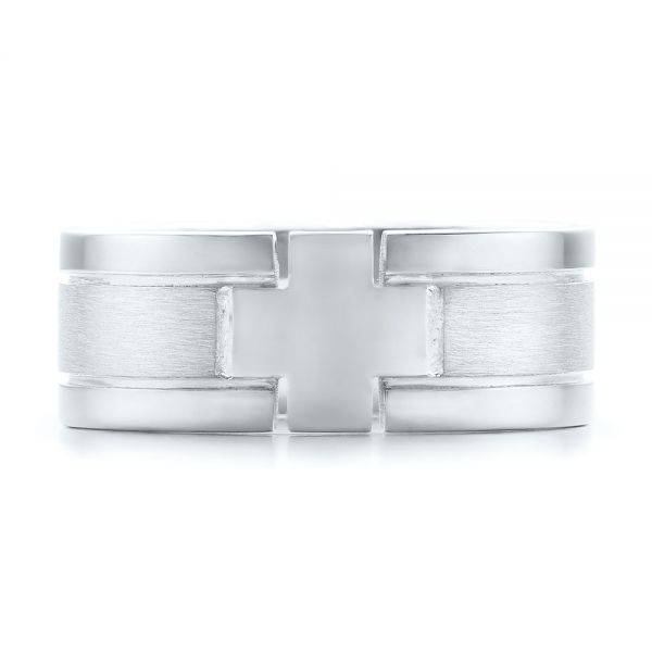 Platinum Platinum Custom Men's Cross Band - Top View - 101168
