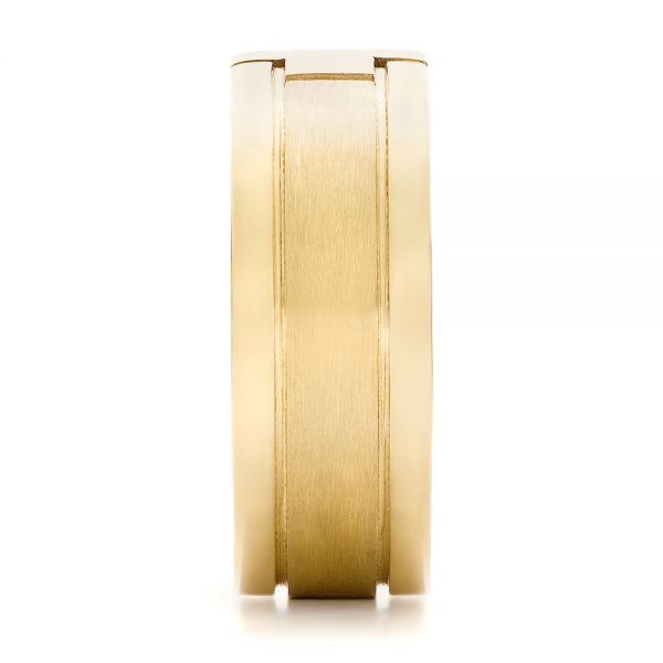 18k Yellow Gold Custom Men's Cross Band - Side View -  101168