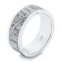 Custom Meteorite Inlay Diamond Men's Band - Three-Quarter View -  104616 - Thumbnail