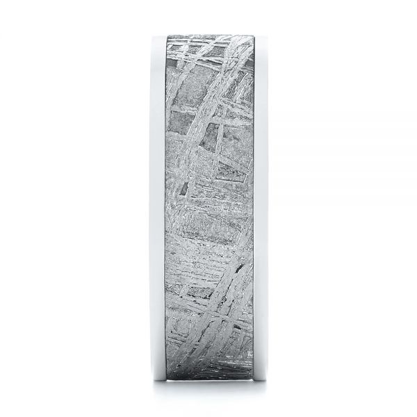 Custom Meteorite Inlay Diamond Men's Band - Side View - 104616