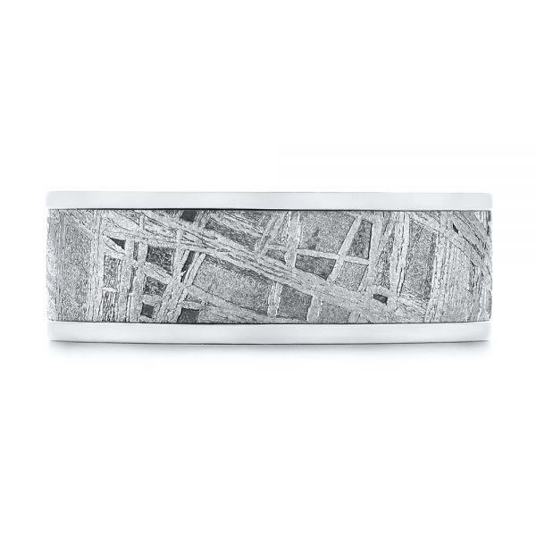 Custom Meteorite Inlay Diamond Men's Band - Top View - 104616