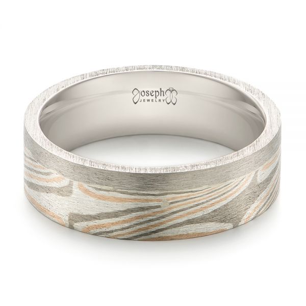 Custom Mokume Inlay Men's Band - Flat View -  103492