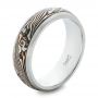 Custom Mokume Inlay Men's Wedding Band - Three-Quarter View -  102360 - Thumbnail