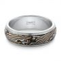 Custom Mokume Inlay Men's Wedding Band - Flat View -  102360 - Thumbnail