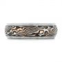 Custom Mokume Inlay Men's Wedding Band - Top View -  102360 - Thumbnail