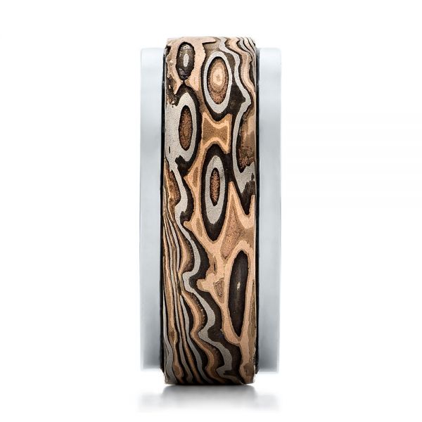 Custom Mokume Men's Wedding Band - Side View -  102217