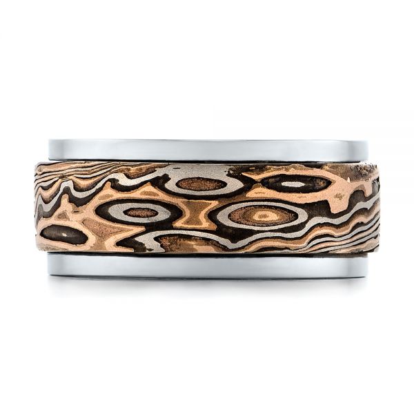 Custom Mokume Men's Wedding Band - Top View -  102217