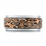 Custom Mokume Men's Wedding Band - Top View -  102217 - Thumbnail