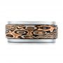 Custom Mokume Men's Wedding Band - Top View -  102217 - Thumbnail