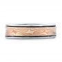 14k White Gold And 18K Gold 14k White Gold And 18K Gold Custom Mokume Wedding Band - Top View -  102038 - Thumbnail