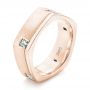 18k Rose Gold 18k Rose Gold Custom Multi-color Sapphire Men's Band - Three-Quarter View -  102737 - Thumbnail