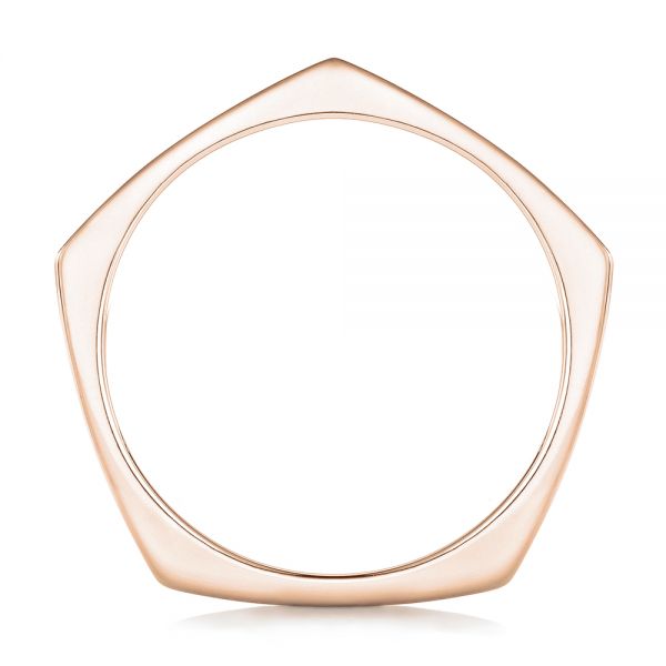 14k Rose Gold 14k Rose Gold Custom Multi-color Sapphire Men's Band - Front View - 102737