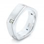 18k White Gold 18k White Gold Custom Multi-color Sapphire Men's Band - Three-Quarter View -  102737 - Thumbnail