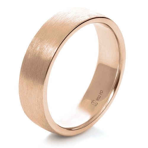 18k Rose Gold 18k Rose Gold Custom Men's Band - Three-Quarter View -  1109