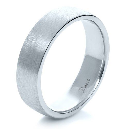 14k White Gold 14k White Gold Custom Men's Band - Three-Quarter View -  1109