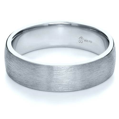 18k White Gold 18k White Gold Custom Men's Band - Flat View -  1109