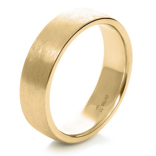 18k Yellow Gold 18k Yellow Gold Custom Men's Band - Three-Quarter View -  1109