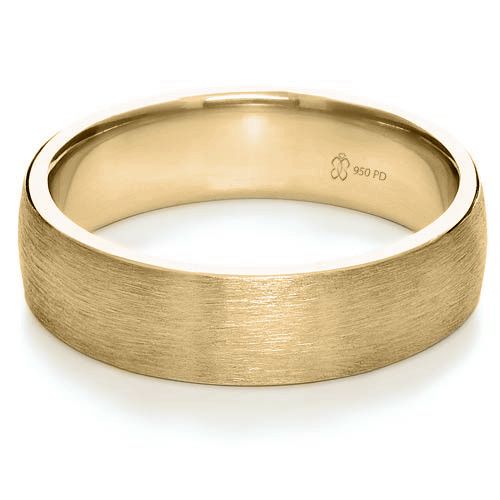 14k Yellow Gold 14k Yellow Gold Custom Men's Band - Flat View -  1109