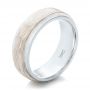 Custom Mokume Men's Wedding Band - Three-Quarter View -  102207 - Thumbnail