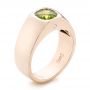 18k Rose Gold 18k Rose Gold Custom Peridot And Diamond Men's Band - Three-Quarter View -  103395 - Thumbnail